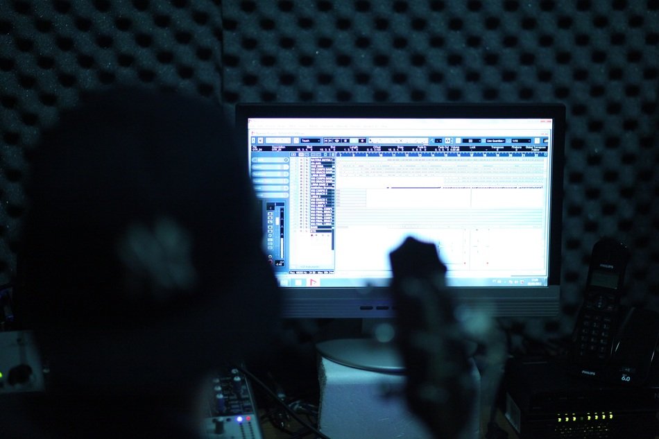 monitor in the recording studio