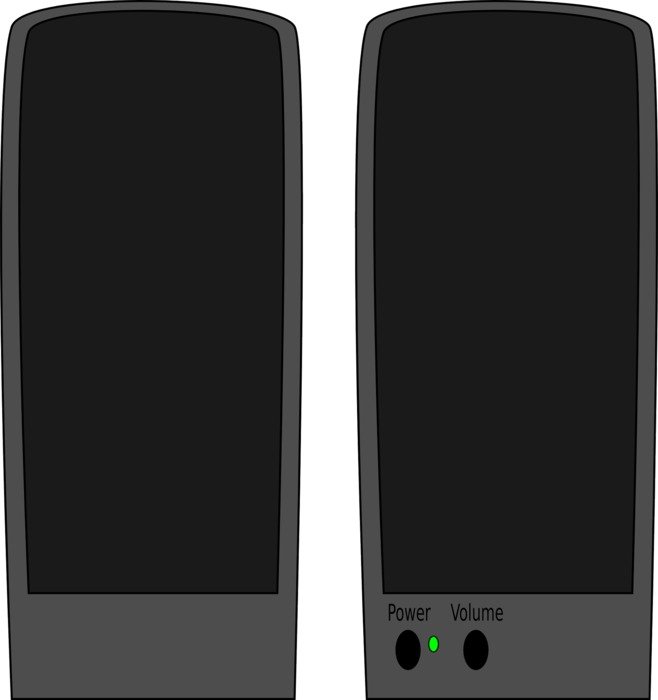 Black loudspeakers clipart