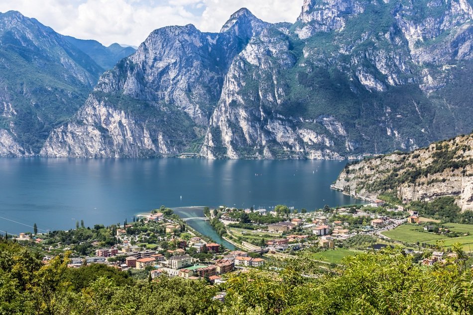 Beautiful mountains with plants near the Garda lake in Italy