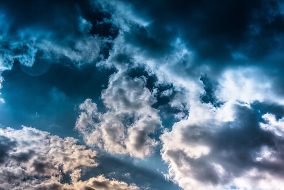 blue clouds in the sky