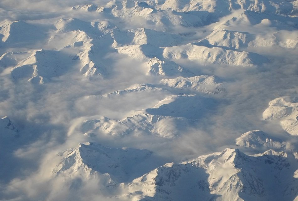 panorama of snowy peaks in canada