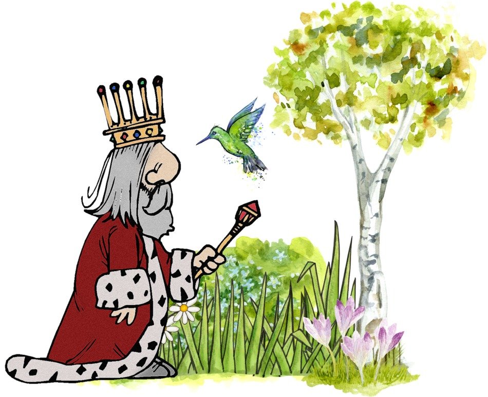 graphic image of the king's walk in the garden