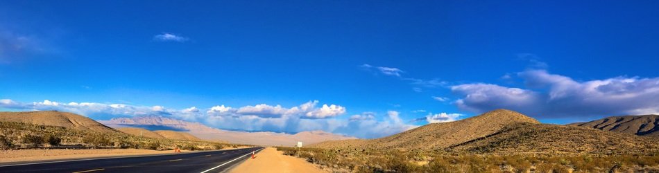 panoramic photo of a beautiful colorful desert
