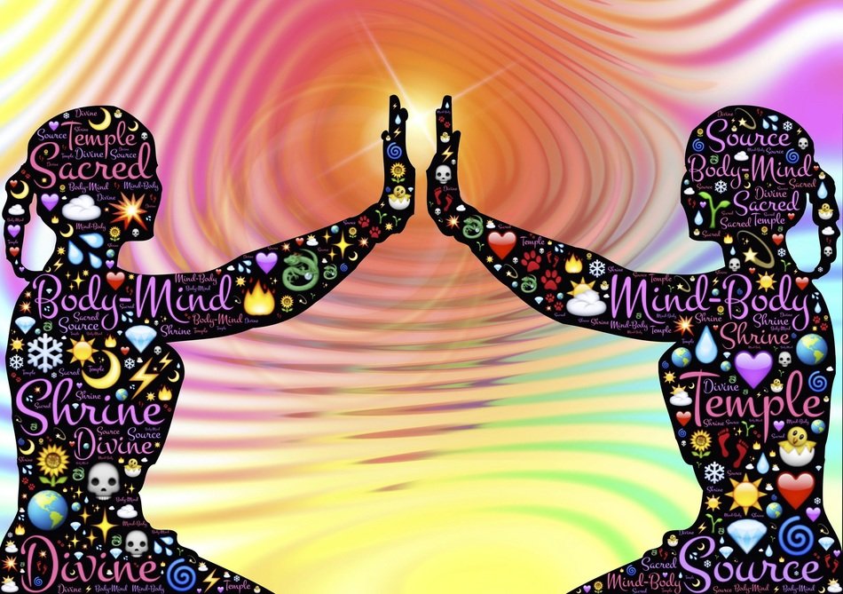 silhouette of women with hand raised