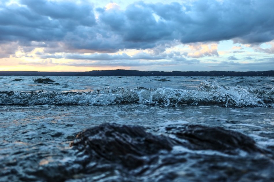 ocean dark waves Cloud sky view