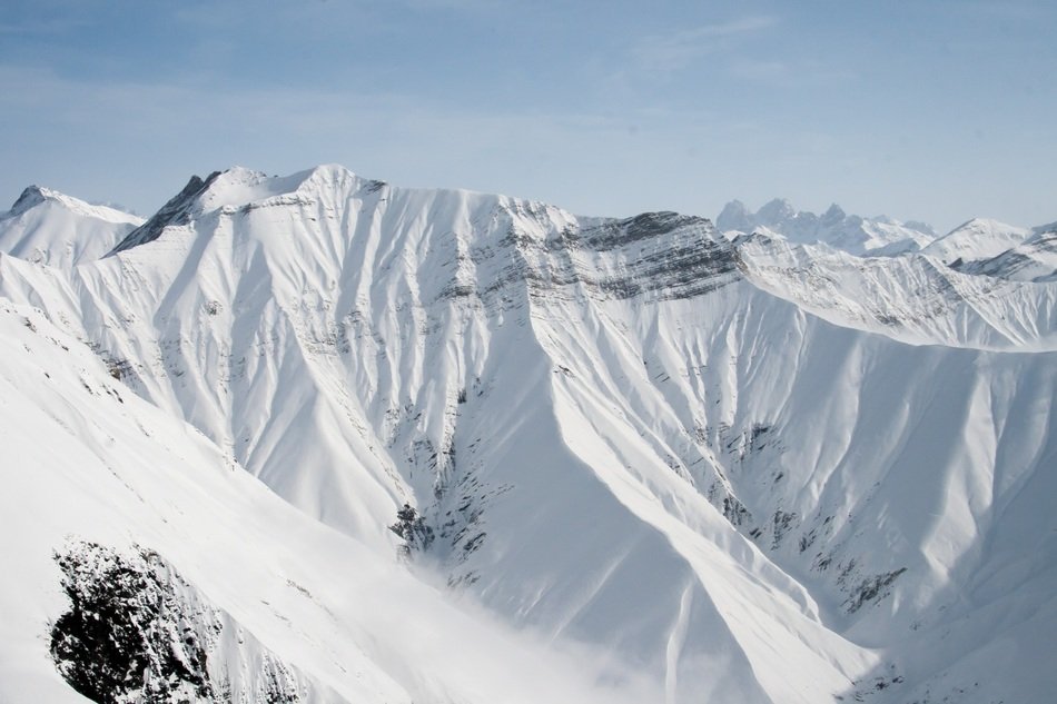 hills of wild snowy mountains