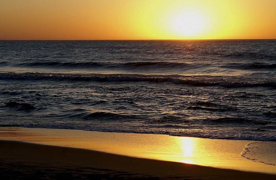 View of the Baltic Sea at sunset