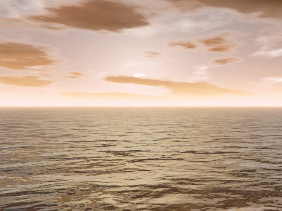 The ocean at sunset