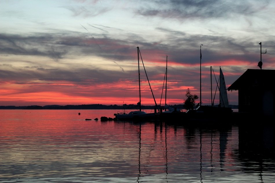 boats in the sunset time