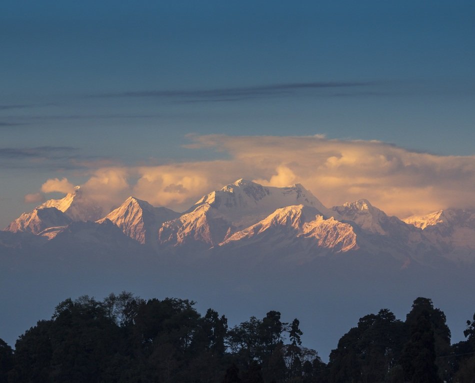 kanchenjunga in sunset landscape, india