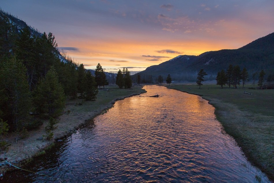 Picture of river at the sunset