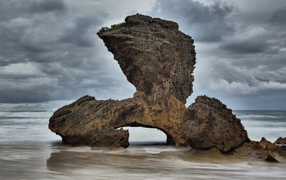 rock of unusual shape on the ocean coast in South Africa