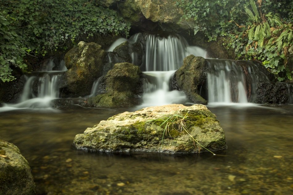 beautiful waterfall in the mountains