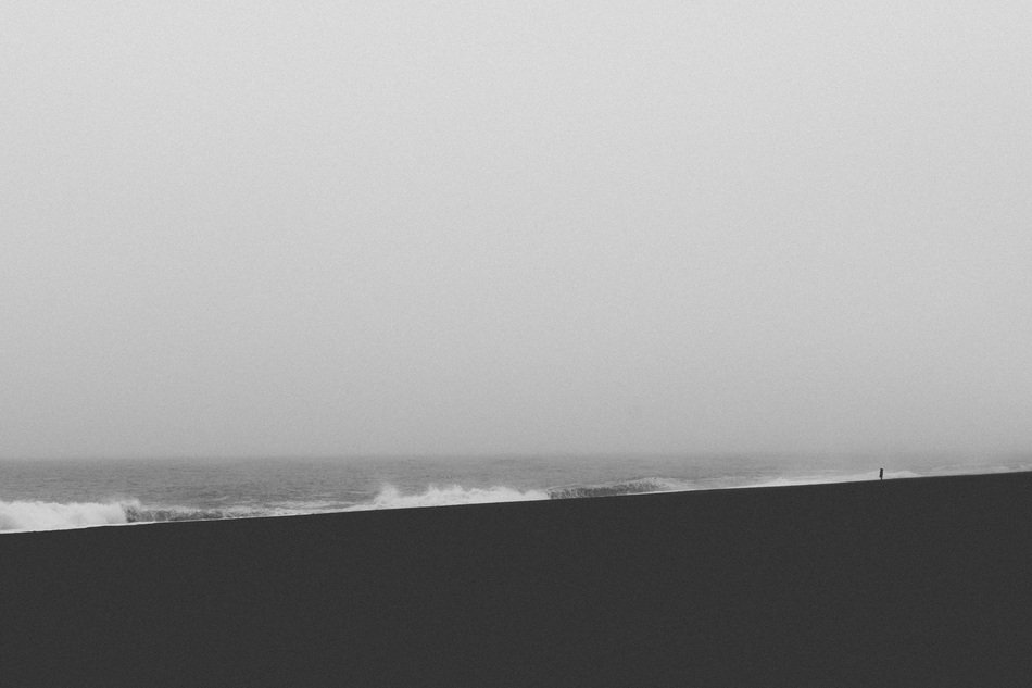 beach ocean black and white recording