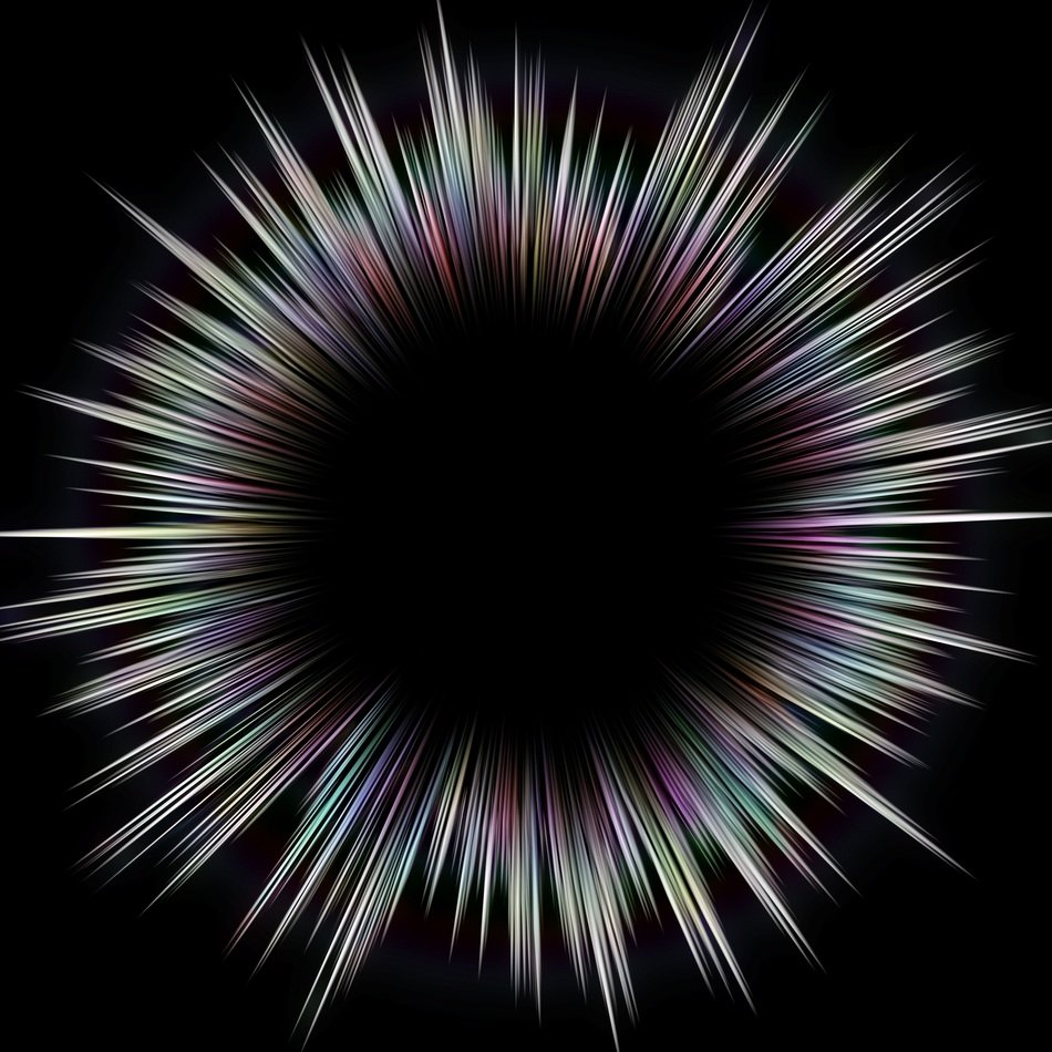 drawn big bang on a black background