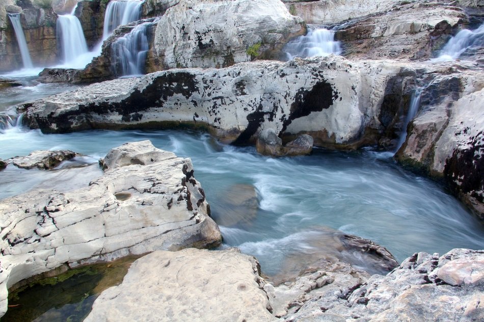 Cascade by the sautadet in nature