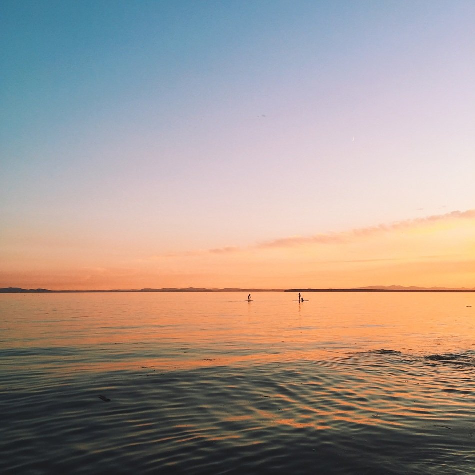 sunset over the seascape