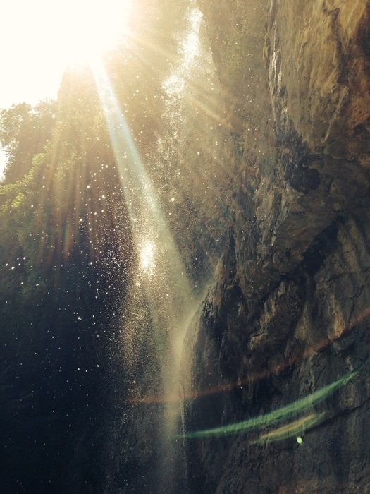 waterfall in the sun