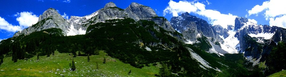 panorama of tennengebirge in austria