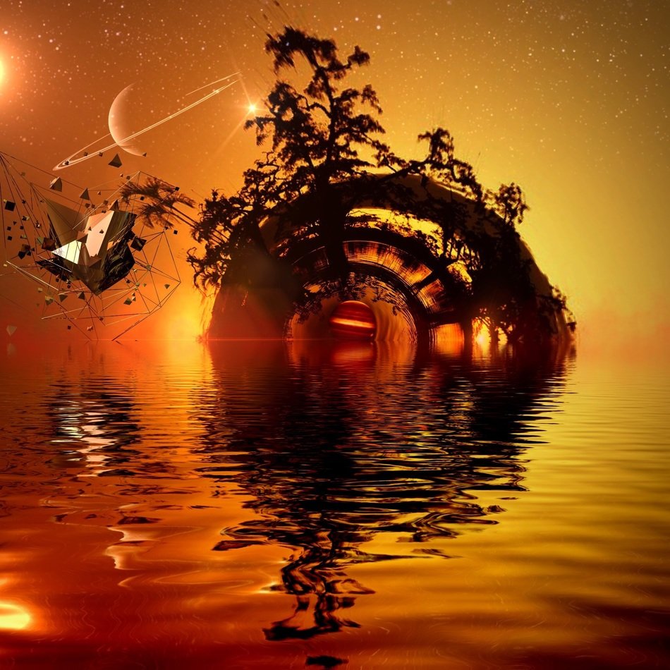 fragile world on photo montage