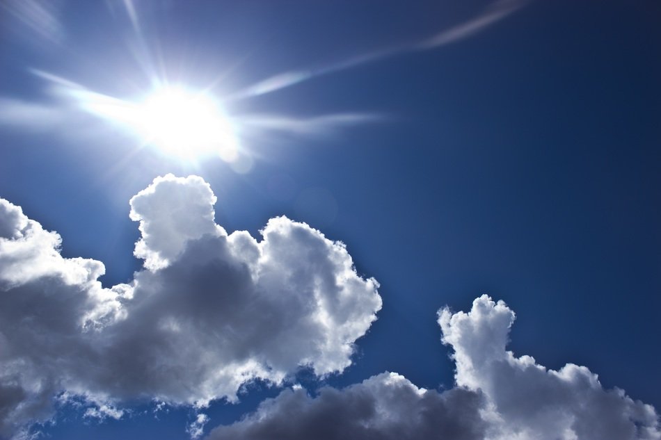 Clouds and sun in the sky
