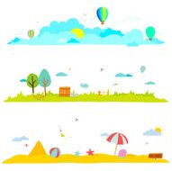 Vector illustration banners for tourism or camp with kids N4