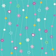 hearts flowers dots and stars background