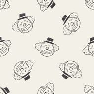 doodle clown seamless pattern background