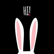 Greeting card with funny bunny Easter Bunny Ears