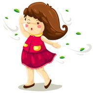 Girl in windy