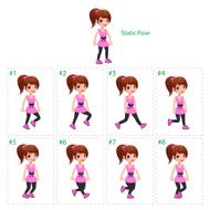 Animation of girl walking