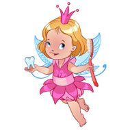 Little cute Tooth Fairy with toothbrush