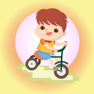 boy on bike Mascot cartoon Vector EPS10