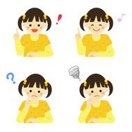 Facial expressions of girl