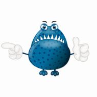 Monster Garry angry cartoon comic illustration blue