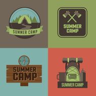 Summer camp icons