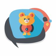 teddy bear flat icon with long shadow