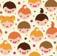 Smiling Children Seamless Pattern Background