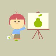 Green pear painter