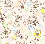 Child drawing seamless pattern