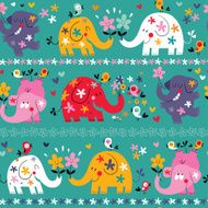 cute elephants pattern