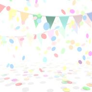 Party Background With a Colorful Confetti and Flags Stock Vector