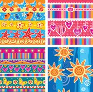 Set of childrens seamless pattern