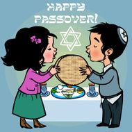 Funny Happy Jewish Passover greeting card Vector illustration