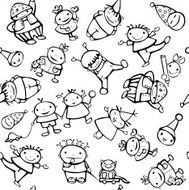 Seamless pattern of cute kids