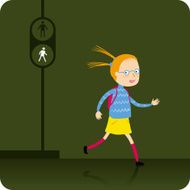 Girl and Traffic Light