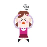 Character illustration design Girl confused cartoon eps