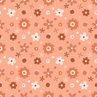 Seamless pattern with small flowers and berries