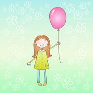 Girl with pink ballon