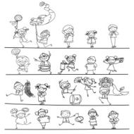 hand drawing cartoon character happy Chinese people